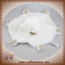 DOUDOU ET COMPAGNIE SOS AGNEAU MOUTON PLAT BLANC TAUPE MOUCHOIR ROND