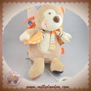 BABYSUN SOS DOUDOU OURS BEIGE ECRU MUSICAL VESTE 28 CM