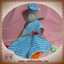 BOBBIE & FRIENDS SOS DOUDOU OURS PLAT RAYE BLEU ORANGE