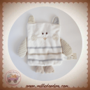 TAPE A L'OEIL SOS DOUDOU HIBOU CHOUETTE PLAT BLANC GRIS RAYE