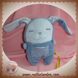 DPAM SOS DOUDOU LAPIN BLEU POCHE RAYE HOCHET