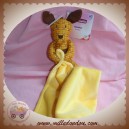 POMMETTE SOS DOUDOU CHIEN TISSU TREFLE MOUCHOIR JAUNE BONECO