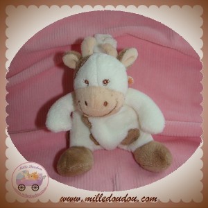 JOLLYBABY SOS DOUDOU VACHE COW DAISY ECRU MARRON 12 cm