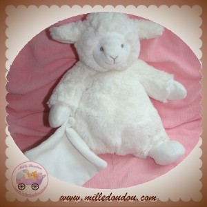 DOUDOU ET COMPAGNIE SOS AGNEAU MOUTON ECRU MOUCHOIR 24 CM