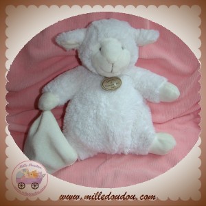 DOUDOU ET COMPAGNIE SOS AGNEAU MOUTON BLANC MOUCHOIR 24 CM