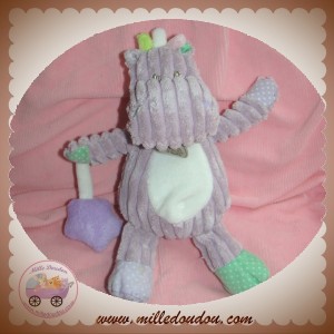 BABYNAT BABY NAT SOS DOUDOU HIPPOPOTAME VIOLET MAUVE COTELES DOUBAMBINS