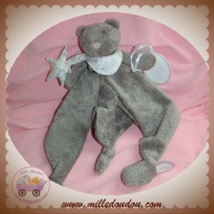 DIMPEL SOS DOUDOU OURS LOIC PLAT GRIS TAUPE ETOILE