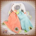 DOUDOU ET COMPAGNIE SOS LAPIN BLANC POIGNEE PLAT JAMBES VERT ORANGE BLEU GRIS TATOO
