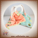 DOUDOU ET COMPAGNIE SOS LAPIN BLANC POIGNEE PLAT JAMBES VERT ORANGE BLEU GRIS TATOO