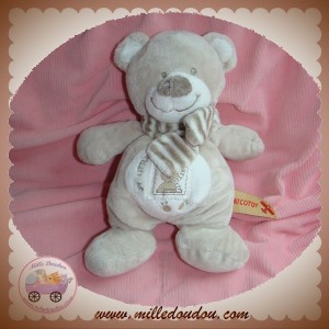 NICOTOY SOS DOUDOU OURS GRIS LITTLE TEDDY ECHARPE 23 CM