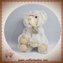 HISTOIRE D'OURS SOS DOUDOU PANTHERE DES NEIGES TIGRE CHINE MARRON BLANC REFLET 15 CM