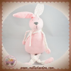 BOUT'CHOU MONOPRIX SOS DOUDOU LAPIN ROSE CLAIR ECHARPE ETOILES FLUO