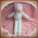 JACADI SOS DOUDOU OURS BLANC VICHY ROSE