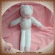 JACADI SOS DOUDOU OURS BLANC VICHY ROSE