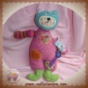 MOULIN ROTY SOS DOUDOU CHAT OURS VERT CORPS LAINE ROSE ROND LES JOLIS PAS BEAUX