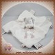 NOUKIE'S SOS DOUDOU VACHE LOLITA PLAT ECRU GRIS ATTACHE TETINE ETIQUETTES