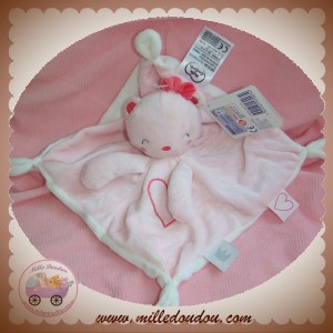 MOTS D'ENFANTS SOS DOUDOU OURS PLAT BLANC ROSE COEUR