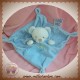 MOTS D'ENFANTS SOS DOUDOU OURS BLANC PLAT CARRE BLEU POULE