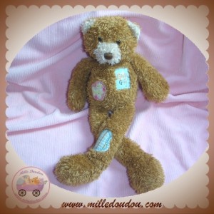 AURORA EDL SOS DOUDOU OURS MARRON EMPIECEMENT TISSU GANGLY GANG