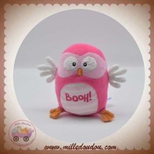 LUMINOU SOS DOUDOU HIBOU CHOUETTE FLUORESCENT ROSE BLANC BOOH