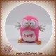 LUMINOU SOS DOUDOU HIBOU CHOUETTE FLUORESCENT ROSE BLANC BOOH