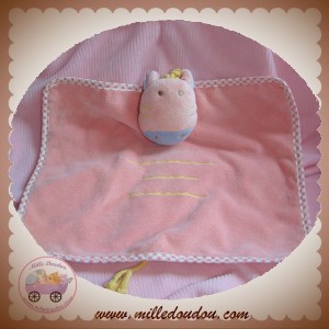 TEX SOS DOUDOU ZEBRE GIRAFE PLAT ROSE VICHY