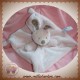 NICOTOY SOS DOUDOU LAPIN PLAT ROSE BANDANA MARRON