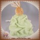 KALOO SOS DOUDOU LAPIN BEIGE PLAT PLUME VERT NOEUD BLANC