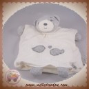 KALOO SOS DOUDOU OURS GRIS MARIONNETTE BLANC A POIS POISSON ZEN