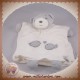 KALOO SOS DOUDOU OURS GRIS MARIONNETTE BLANC A POIS POISSON ZEN