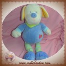 NICOTOY SOS DOUDOU CHIEN ECRU CORPS BLEU COEUR FLEUR 34 CM