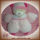 NOUNOURS SOS DOUDOU OURS ECRU CORPS ROSE BLANC FLEUR