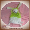 GRAIN DE BLE SOS DOUDOU LAPIN BLANC VERT PLAT POCHE ETOILE