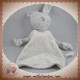 AUCHAN DE GROOTE SOS DOUDOU LAPIN CHIEN PLAT GRIS RAYE NOEUD