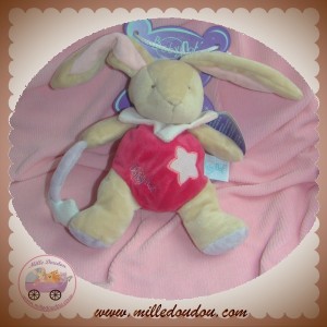 BABYNAT BABY NAT SOS DOUDOU LAPIN BEIGE ROSE FUSHIA FLUORESCENT ETOILE