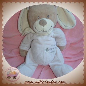 NICOTOY SOS DOUDOU LAPIN TAUPE MARRON ROSE ECRU COUTURE