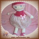 COROLLE SOS DOUDOU POUPEE HAUT VIEUX ROSE ROBE TISSU ROSE FLEUR