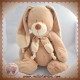 NICOTOY SOS DOUDOU LAPIN BEIGE ECHARPE BOUT ECRU 40 CM