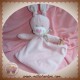 NICOTOY SOS DOUDOU LAPIN PLAT ROSE LOSANGE ECHARPE