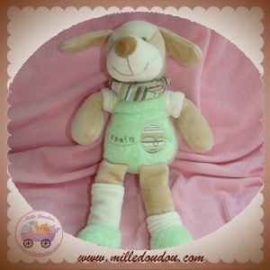 DOUDOU ET COMPAGNIE SOS COPAIN LE CHIEN ECRU BEIGE VERT