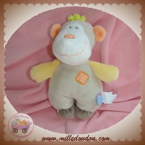 SUCRE D'ORGE SOS DOUDOU SINGE GRIS CORPS VERT ORANGE CARRE