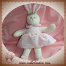 BUKOWSKI SOS DOUDOU LAPIN BLANC ROBE RAYE ROSE