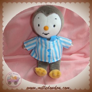 JEMINI SOS DOUDOU T'CHOUPI NOUNOURS PYJAMA RAYE BLANC BLEU