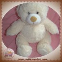 CARREFOUR CMI SOS DOUDOU OURS PETIT POIL BLANC ECRU 30 CM