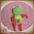 SIGIKID SOS DOUDOU GRENOUILLE VERTE BRAS RAYE ROUGE ORANGE