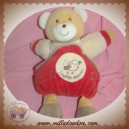 NOUNOURS SOS DOUDOU OURS CAPTAIN BOULE ECRU ROUGE TAUPE AVION