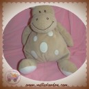 JOLLYBABY SOS DOUDOU DINOSAURE HIPPOPOTAME BEIGE ROND BLANC
