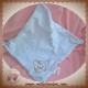 SOS DOUDOU MOUCHOIR PLAT BLEU TETE D'OURS MARRON