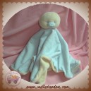 NOUKIE'S SOS DOUDOU CANARD PLAT TISSU RAYE BLEU ECRU