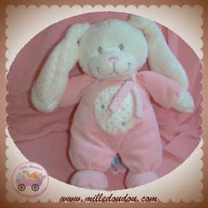 TEX SOS DOUDOU LAPIN BLANC ROSE ETOILE ECHARPE